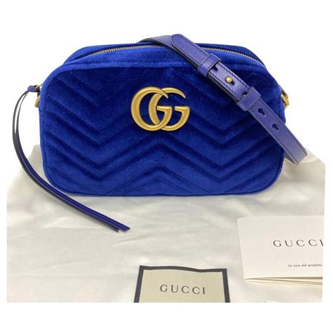 gucci sac velour bleu